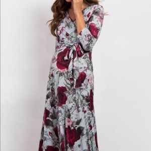 Pink blush maxi maternity dress